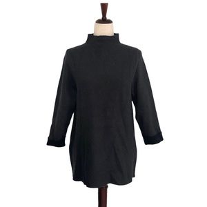 Nanette Lepore Women’s Mockneck Wool Blend Tunic Sweater, Charcoal Size Large
